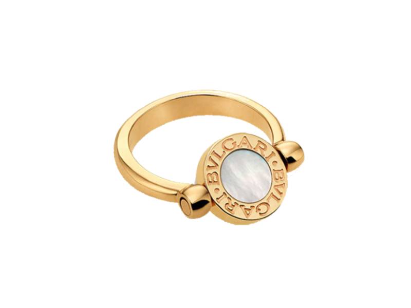 ANELLO GIREVOLE IN ORO GIALLO CON ONICE E MADREPERLA BULGARI BULGARI BULGARI AN857191